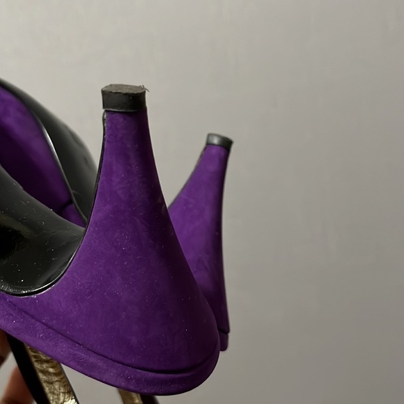 🌟Bruno Magli Purple Sling Back Suede Leather Heels Sz-6 1/2 B - Picture 7 of 9